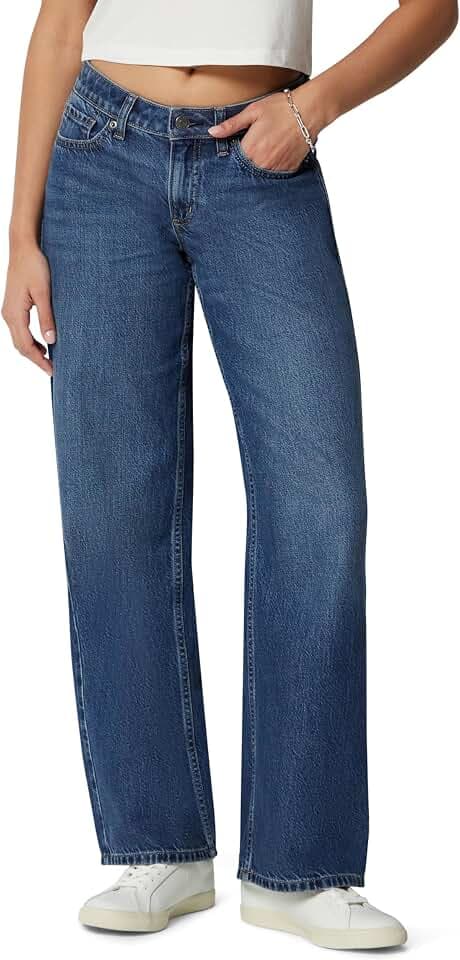 Amazon Essentials Women's Ultra Soft Low-Rise Wide Leg Jean