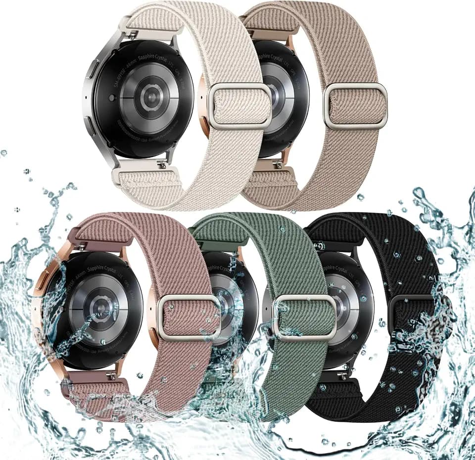 5 Pack Stretchy Bands Compatible with Galaxy Watch 7 6 5 4 FE 40/44/45mm