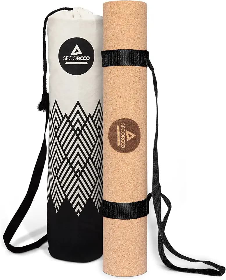 Yogamatte Kork - getestet mit SEHR GUT - 2-5 mm Stärke - rutschfest, vegan & nachhaltig - Yoga Matte aus Kork & Kautschuk inklusive Yogatasche