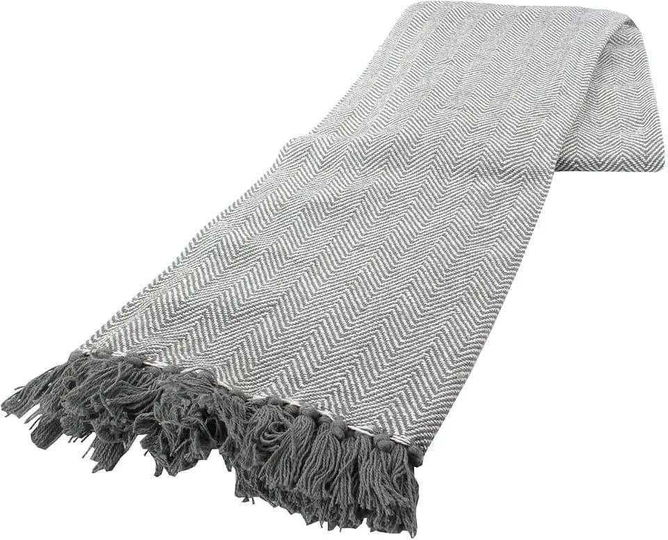 COMO throw127 X 152 cm große Sofa, Stuhl und Bett dekorativ 254, grau und weiß elegant, schwarz