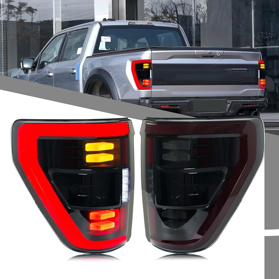 LED Tail Lights Compatible with Ford F-150 F150 XL STX 2021 2022 2023 Start-up Animation Rear Lamps Accessary (Halogen Model Only, Not fit BLIS)