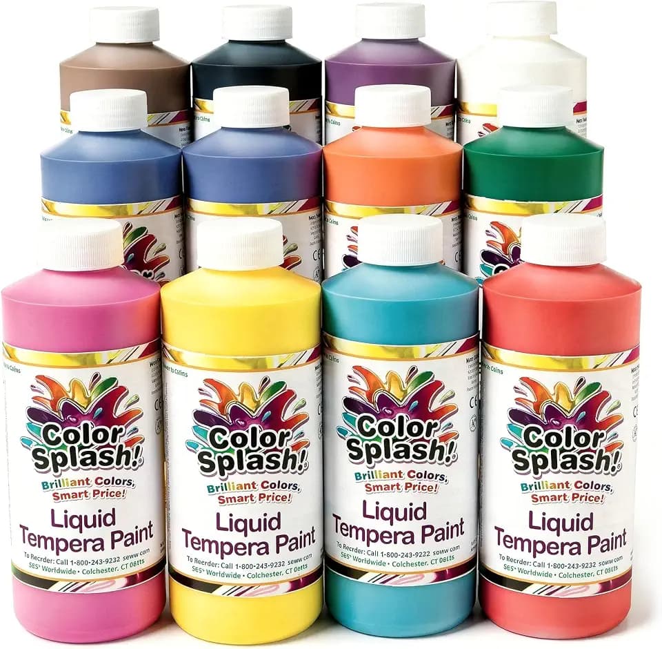 S&S Worldwide Color Splash Liquid Tempera Bulk Paint, 16-oz