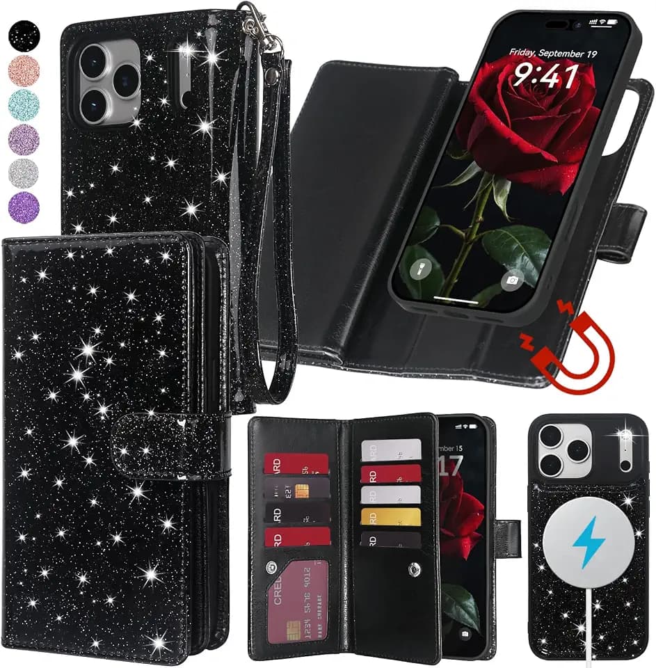 Varikke Wallet Case for iPhone 17 Pro Max Compatible with Magsafe, Black