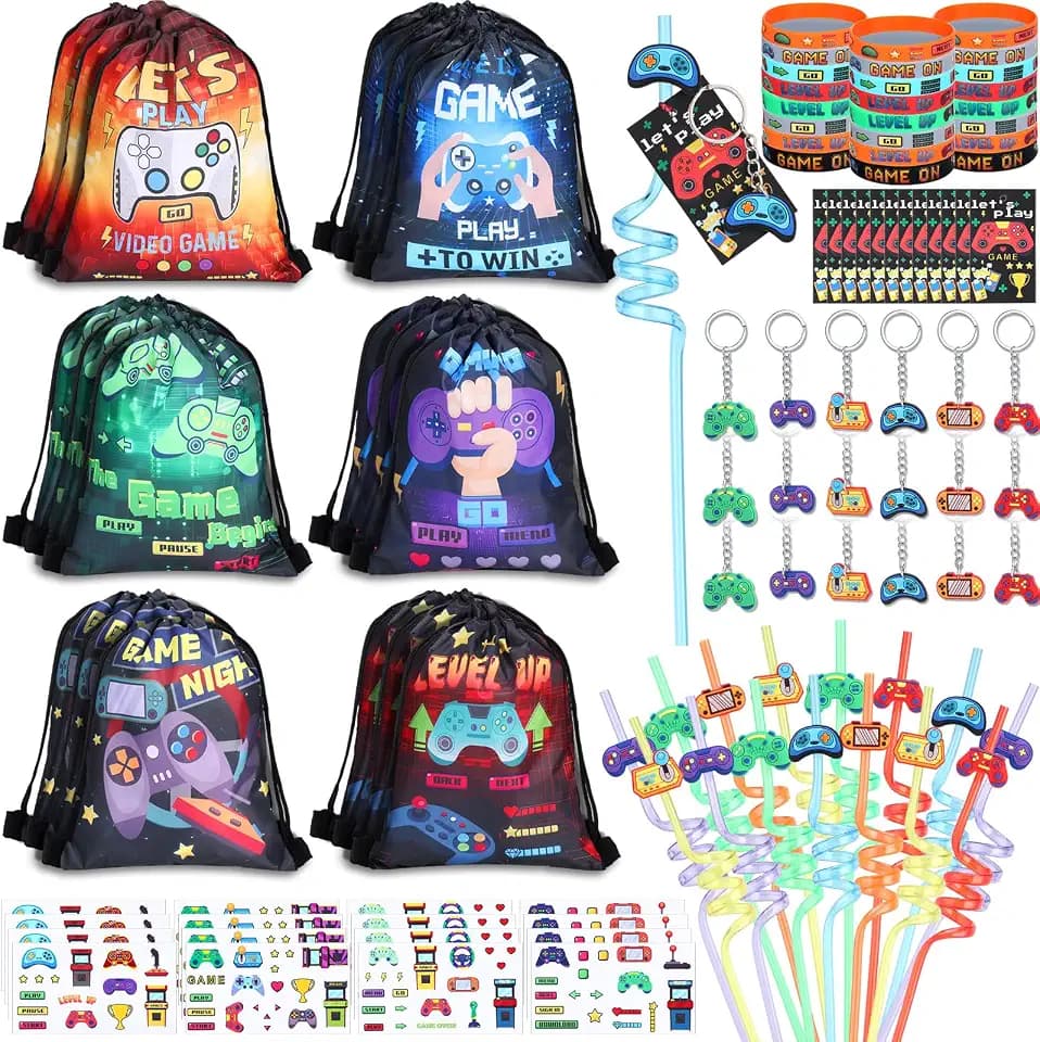 LemonRoad 109 Pcs Classic Video Party Favors Set Birthday Supplies