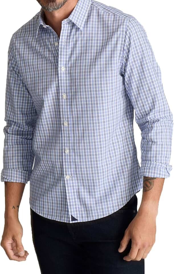 UNTUCKit Wrinkle Free Plaid Long Sleeve Shirt for Men
