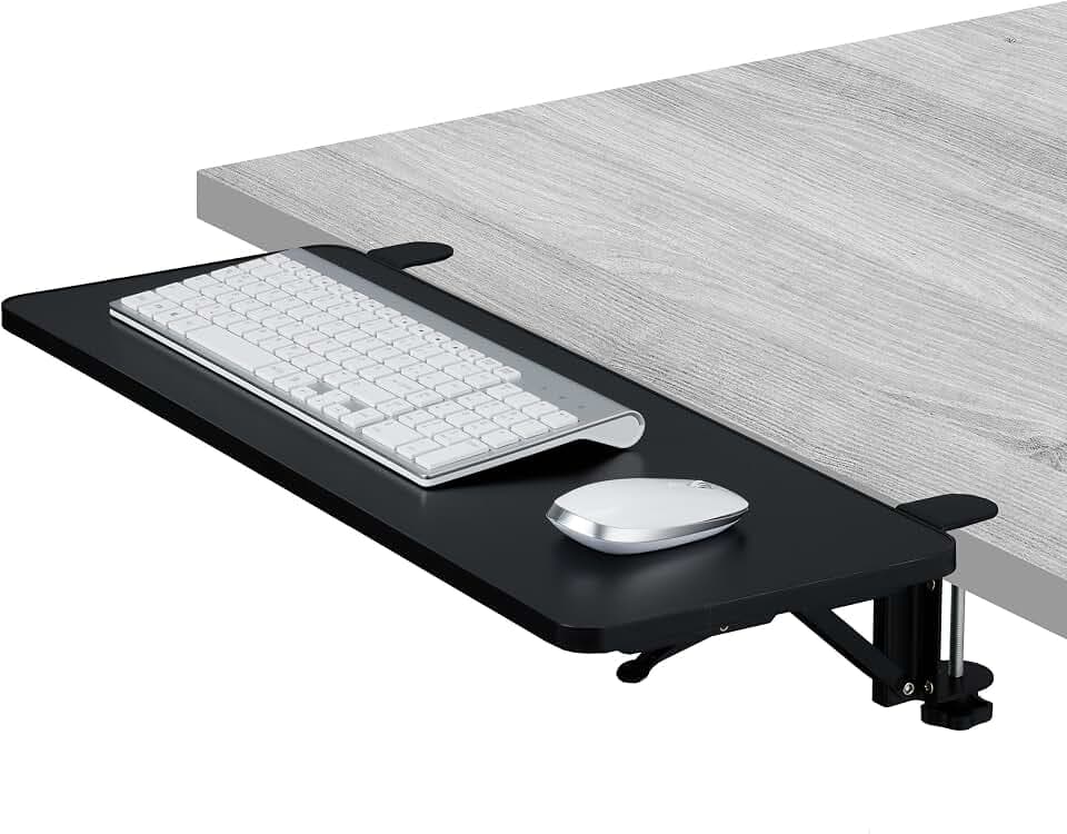 Relaxdays Schreibtischverlängerung, 65 x 24 cm, klappbar, zum Anklemmen, ergonomische Tischerweiterung, Farbauswahl