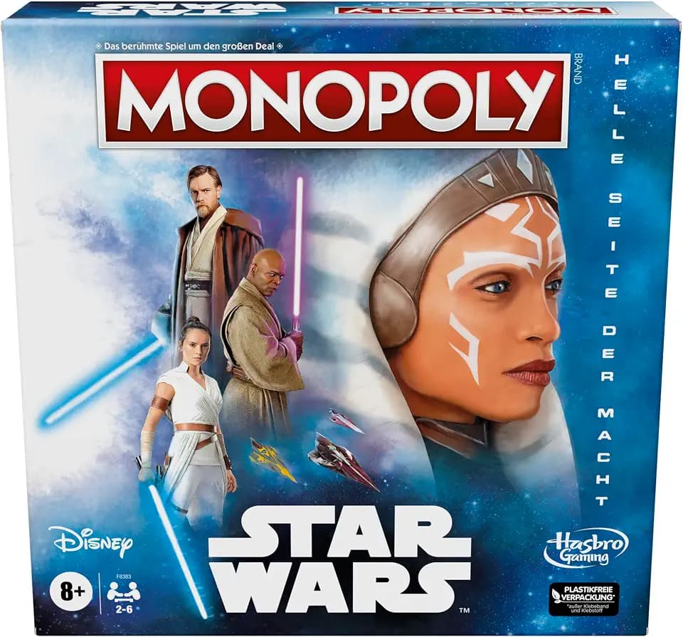 Monopoly: Star Wars Light Side Edition Brettspiel, Star Wars Jedi Spiel für 2–6 Spieler, Spiel für Kinder, Familienspiel, Deutsche Version