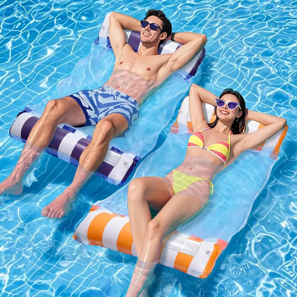 Luftmatratze Pool Zubehör XL, Wasserhängematte, Aufblasbare Pool Spielzeug Luftmatratze Wasser Hängematte 4 In 1, Luftmatratze Pool Erwachsene, Wasserspielzeug für Erwachsene und Kinder