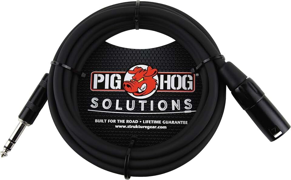 Pig Hog PX-TMXM2 1/4" TRS to XLR Balance Adaptor Cable, 10 Feet