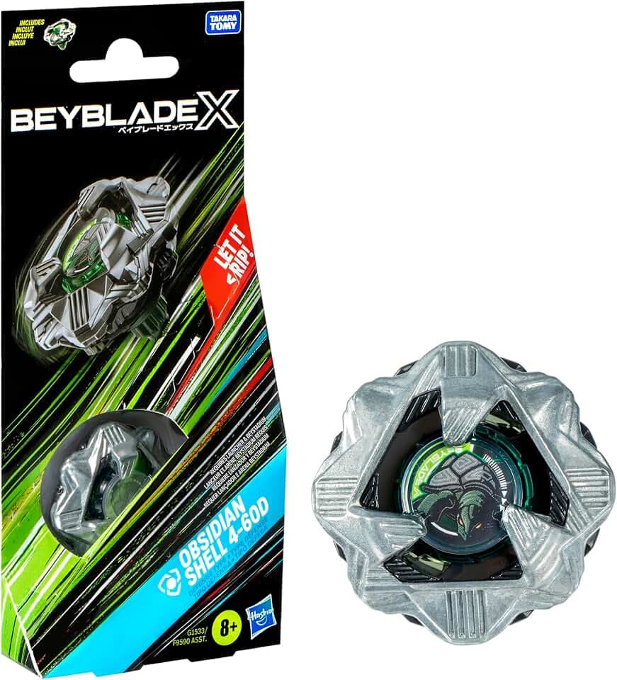 Beyblade X Obsidian Shell 4-60D Booster Pack Set mit Verteidigungs-Top; Authentische Takara Tomy Kampf-Tops Spiele/Spielzeug für Jungen und Mädchen ab 8+