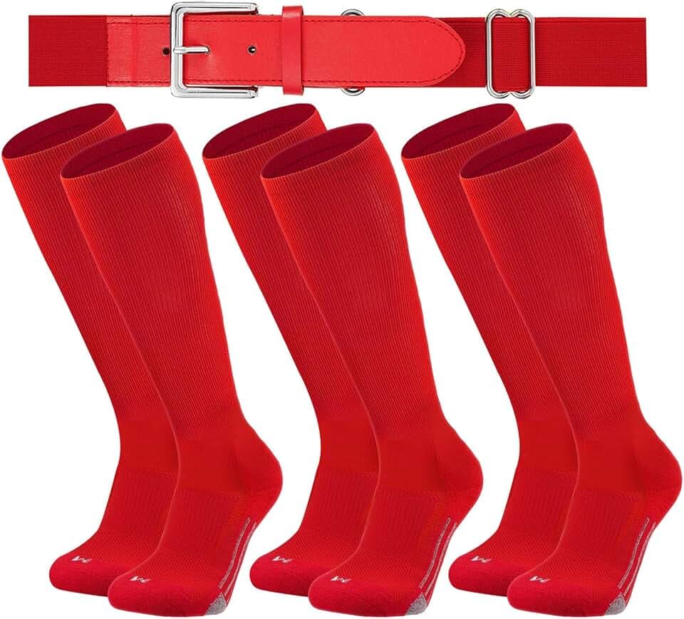 Youth Elite Baseball/Softball Socks & Belt Combo (3 Pairs of Socks with 1 Belt)