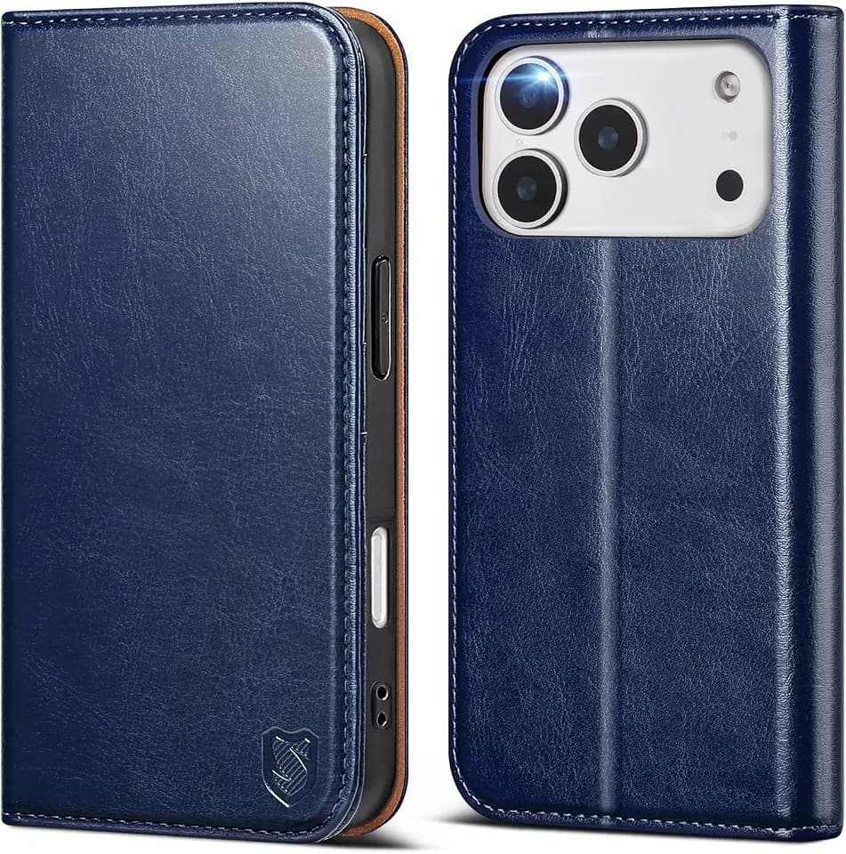 for iPhone 17 Pro Max Wallet Case with Card Holder,Blue