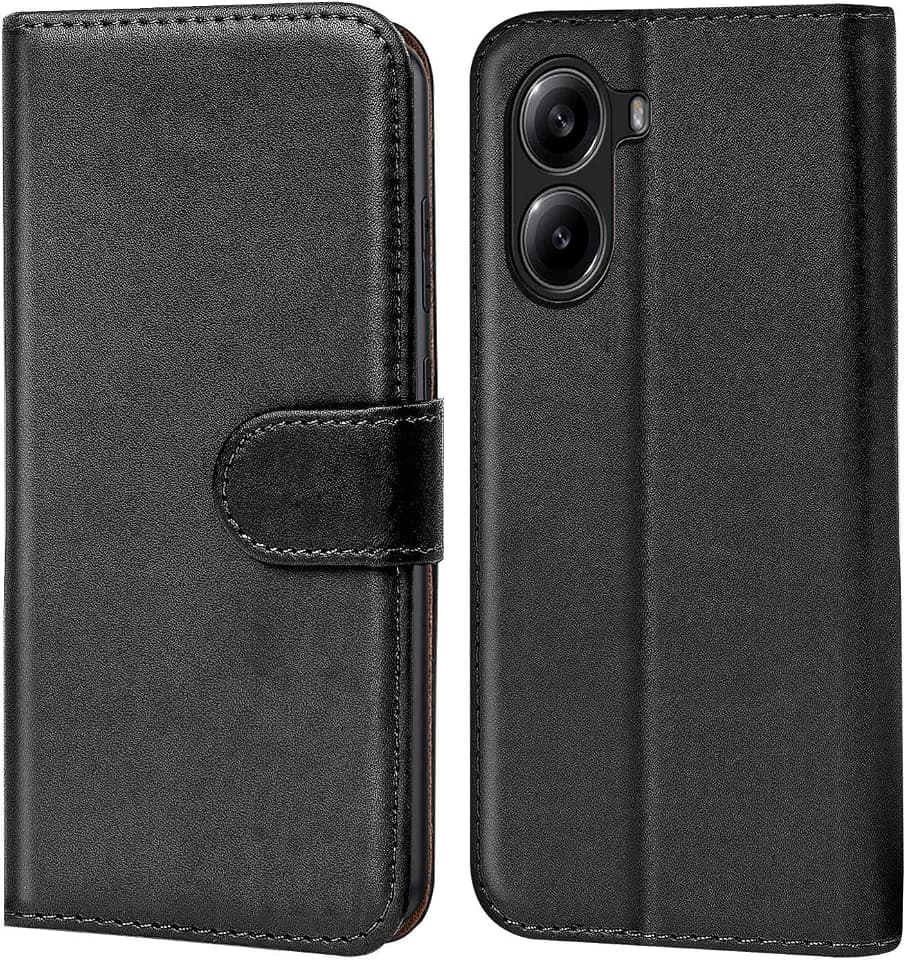 Verco Handyhülle für Xiaomi Poco X7 Pro Hülle, Bookcase Tasche Flipcover für Xiaomi Poco X7 Pro Case [Kartenfächer/Aufstellfunktion], Schwarz