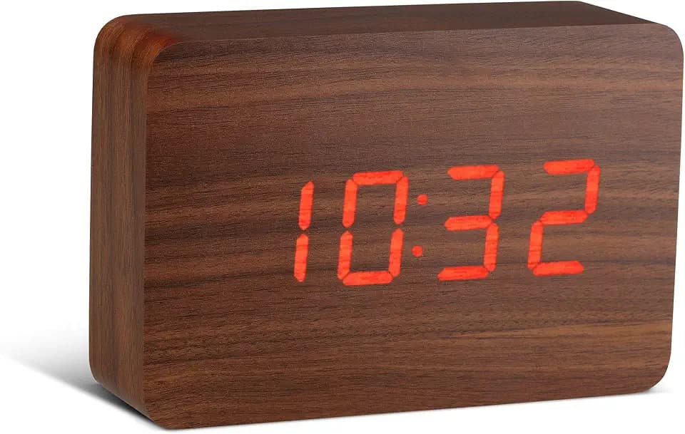 Gingko GK15R8 Digitaluhr 'Click Clock' Ziegelsteinform, Schwarz mit weißer LED-Anzeige