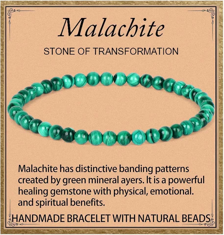 LPBeads Handmade Natural Gemstone Stretch Elastic Bracelet Healing Crystal Round Stone Beads Jewelry Gifts for Women Men