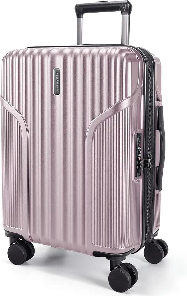 BAGSMART Carry On Luggage 22x14x9 Airline Approved, Expandable Suitcase with Wheels, Pink Lavender