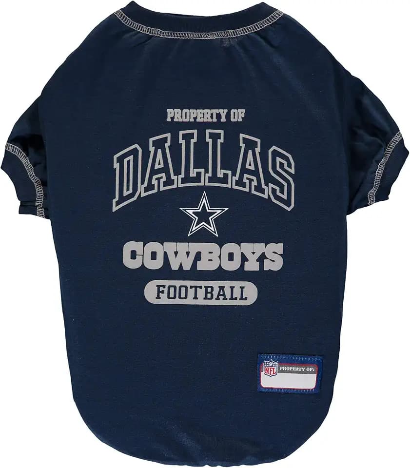 NFL Dallas Cowboys Dog T-shirt Medium. - Licensed Shirt for Pets Team Colored with Team Logos- Premium Stretchable Materials for the comfort of your Dog & Cat