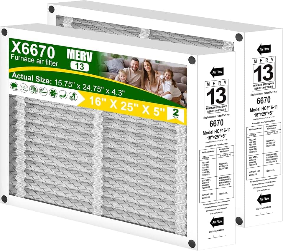 Lennox X6670 16x25x5 in. HVAC Furnace Replacement Air Filter