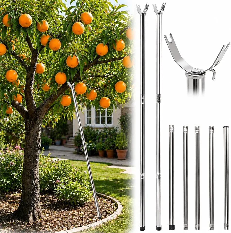 2 Pack Adjustable Stainless Steel Tree Support Pole with U-Shaped Head