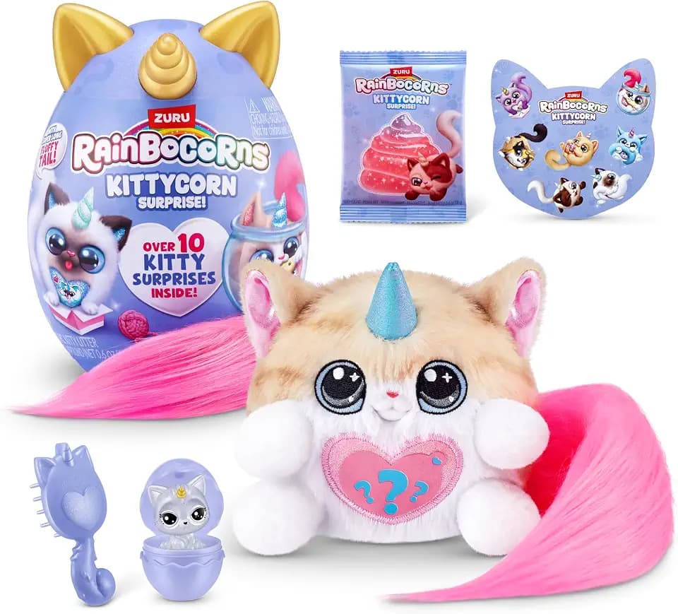 Rainbocorns Kittycorn Surprise Serie 3 (Astrid) von ZURU, Plüschtier, Plüschtier zum Sammeln, Überraschungseier für Mädchen, Norwegian Forest Cat
