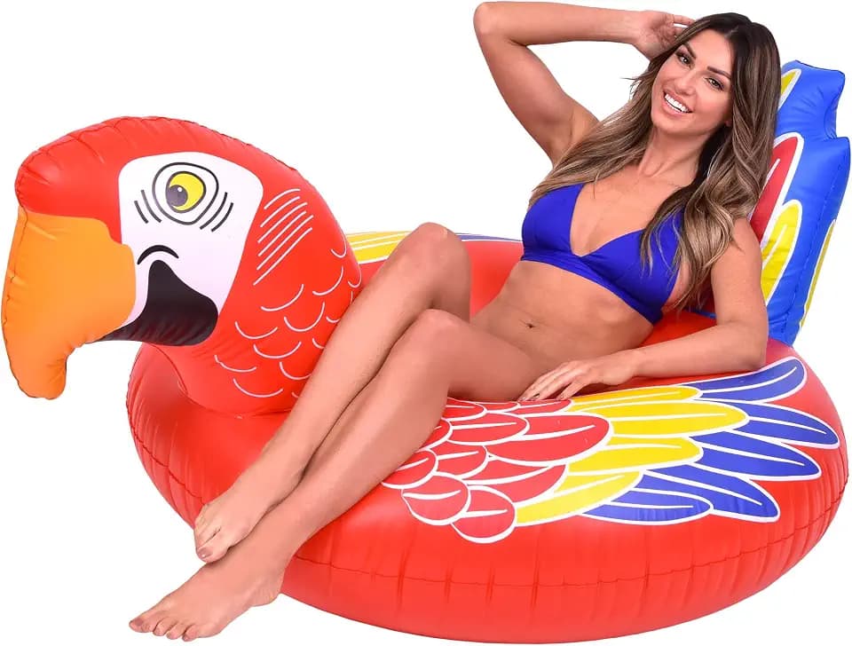 GoFloats Tropical Parrot Pool Float Party Tube - Float in Style