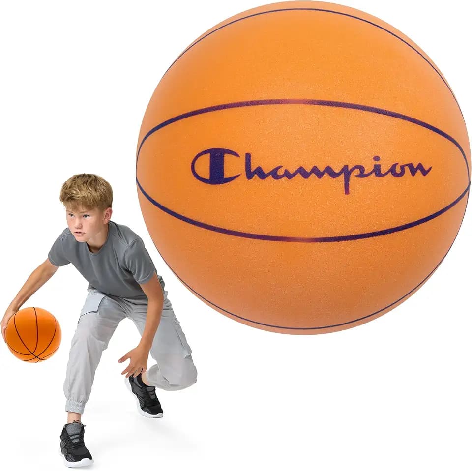 Champion Silent Indoor Basketball (Size 7, Classic), for Kids of All Ages