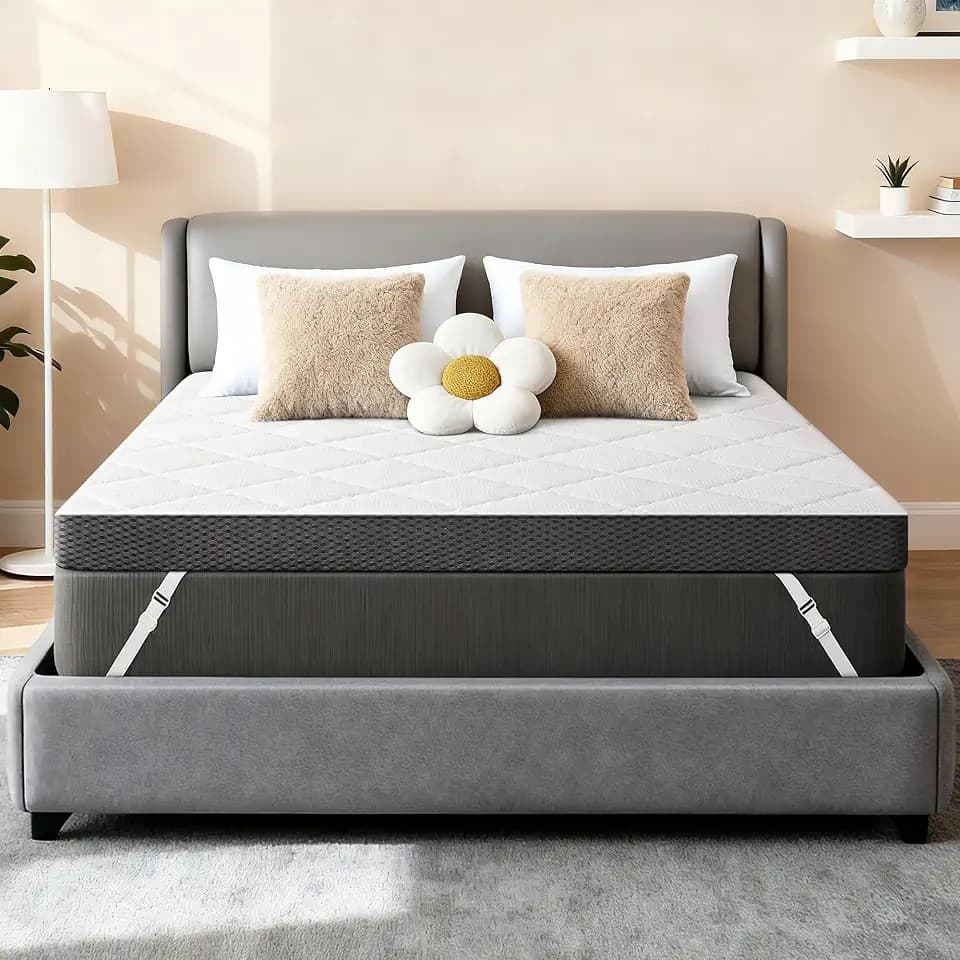 Twin XL Mattress Topper 3-Inch: Firm Bed Topper for Back Pain Relief, High Density Foam Super Support, Cooling Breathable Washable Anti-Slip Cover, CertiPUR-US & Oeko-Tex Certified 80Lx38W