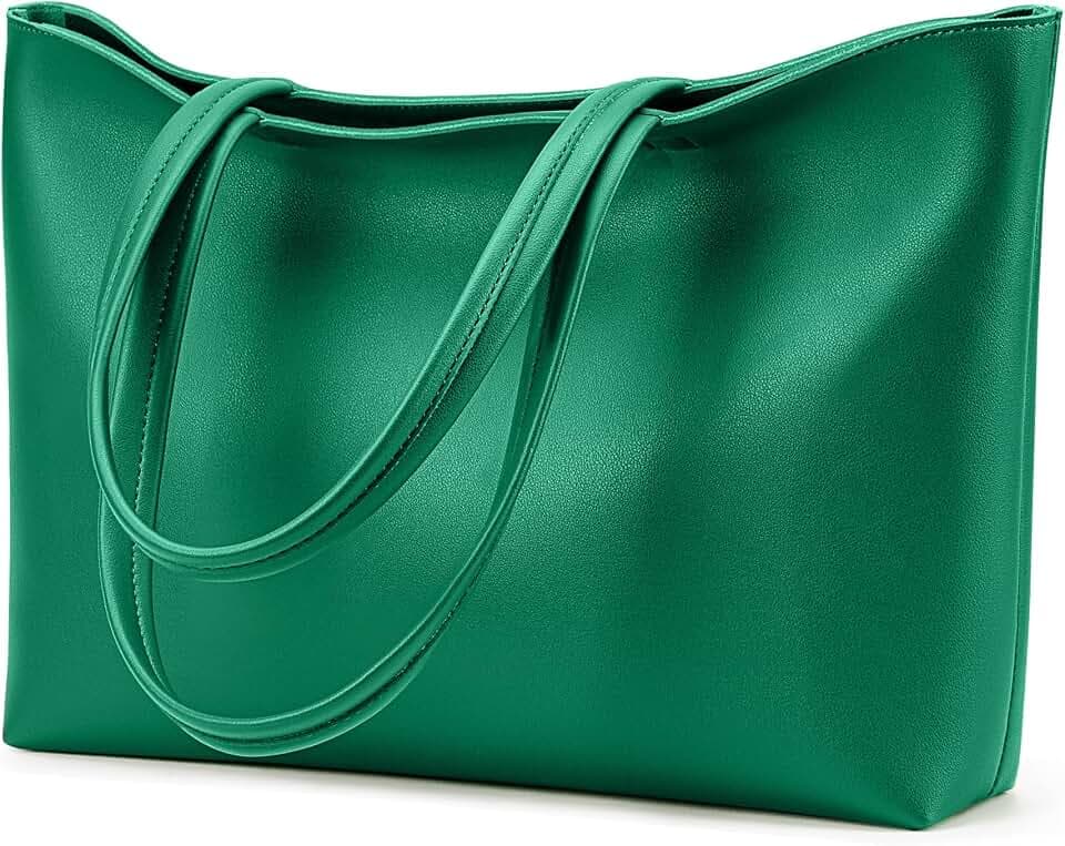 KALIDI Tote Bag Zipper Shoulder Bag Vegan Leather Purses Satchel for Women