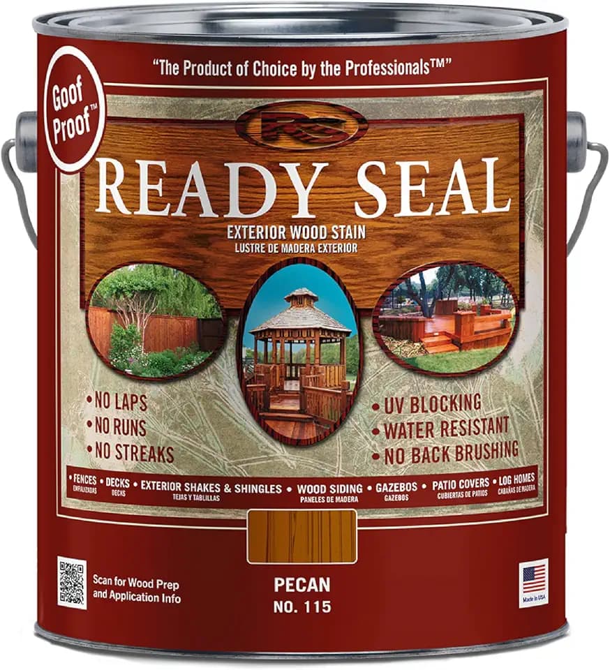 Ready Seal Exterior Wood Stain & Sealer, Pecan, 1 Gallon