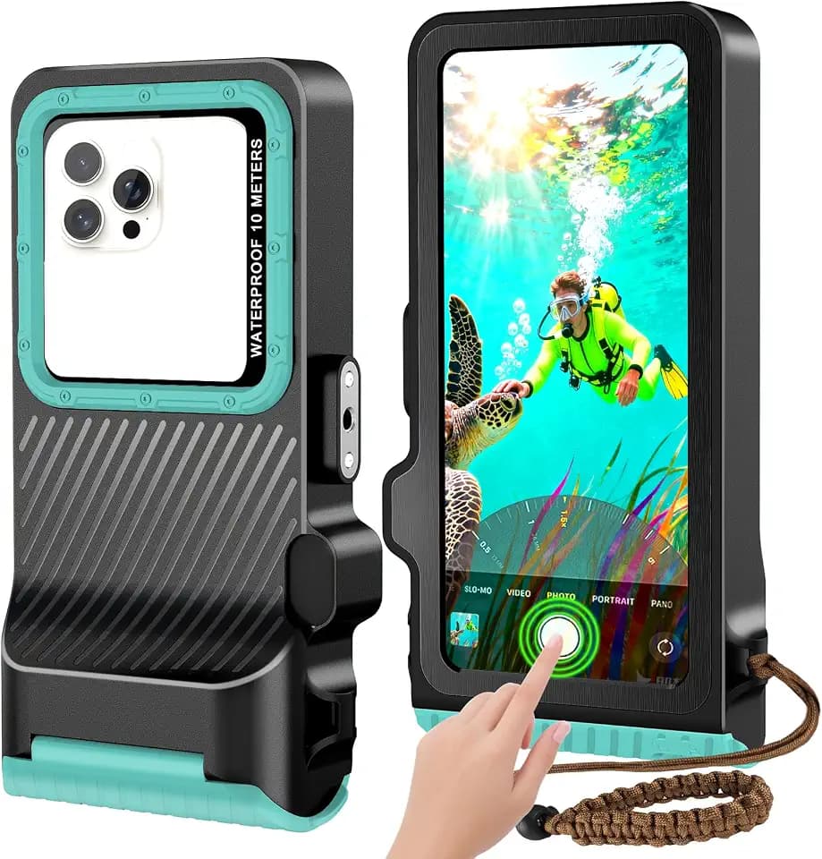 2026 Diving Snorkeling Phone Case for iPhone 17/16/15/14/13/12/11 Pro Max/XS/X Samsung Galaxy S26/S25/S24 Professional Scuba Dive Waterproof Underwater Photo Video Cover (4TH, Teal)