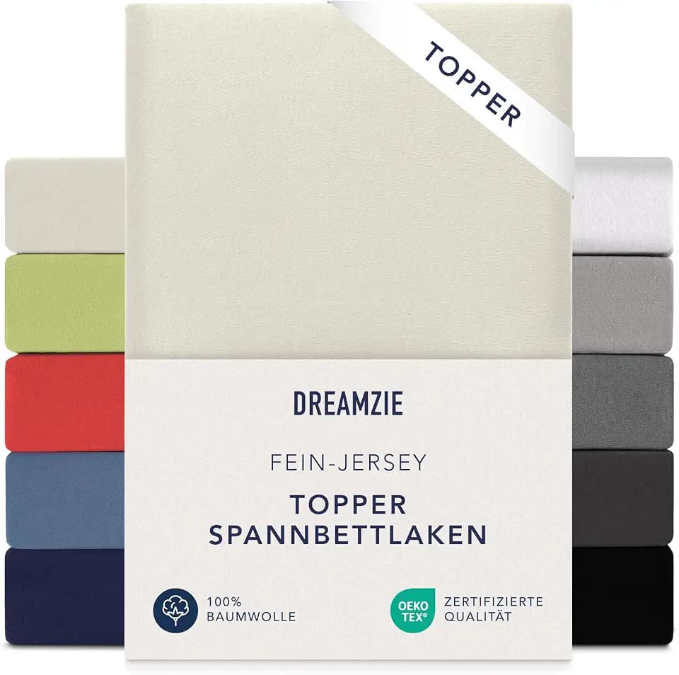 Dreamzie - Topper Spannbettlaken - 140x200cm / 160x200cm - 100% Baumwolle