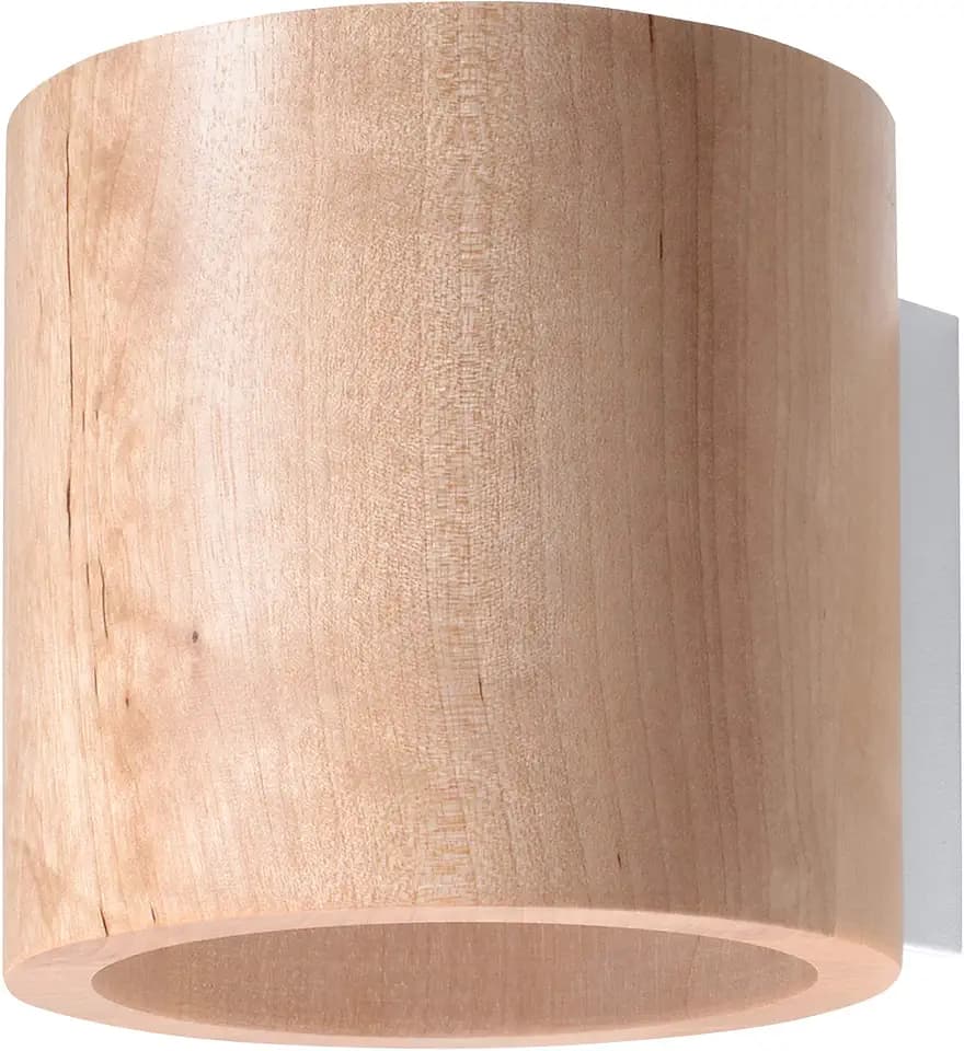 MiaLux Gaja Wandlampe Wandleuchte Innen Holz Rund 1 x G9 bis max. 40W 230V IP20 Wohnzimmer Schlafzimmer Treppenhaus Flur Energieklasse A++, Hellbraun
