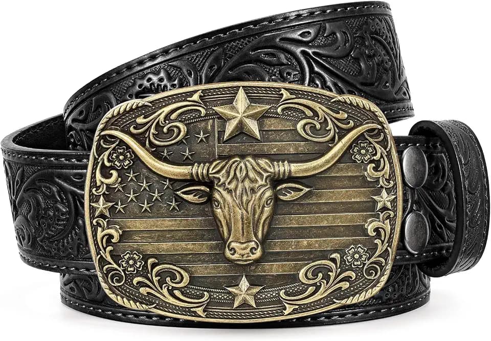 Cowboy Western Belts for Men Women Mens Western Cowboy Belt Embossed Belt
