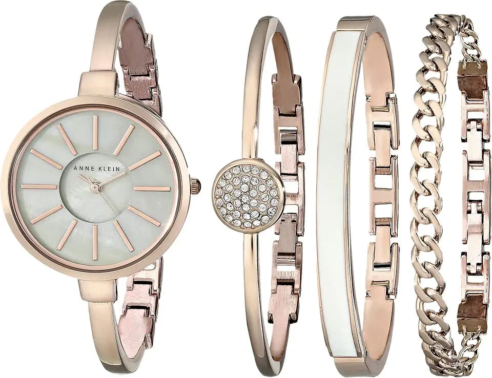 Anne Klein Women's Bangle Watch and Bracelet Set, AK/1470
