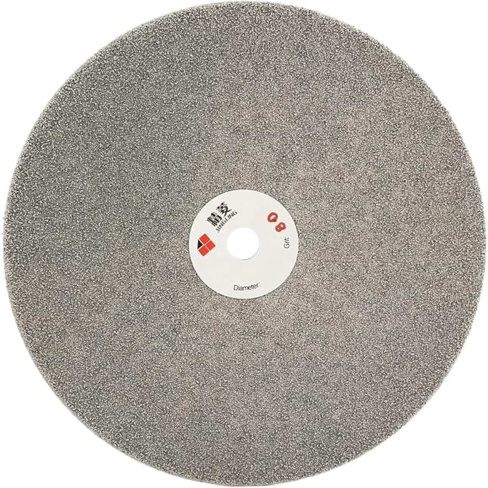 JINGLING 8" Inch Diamond Grinding Disc 80 Grit Coarse Flat Lap Disk Lapping Plate Sanding Pads Lapidary Tools for Stone Pottery Faceting Machine
