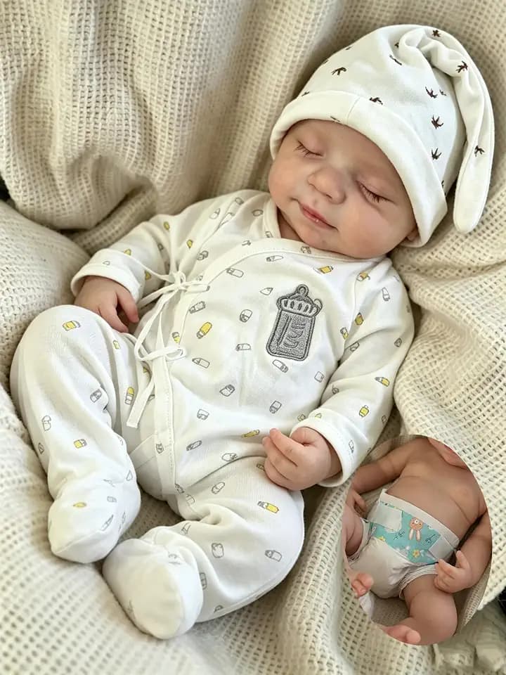 Anano Lifelike Realistic Full Body Silicone Reborn Baby Girls 18 Inch Real Life Newborn Baby Dolls Girls, Look Like Real Full Body Reborn Baby Girls, Sleeping Reborn Doll Babies