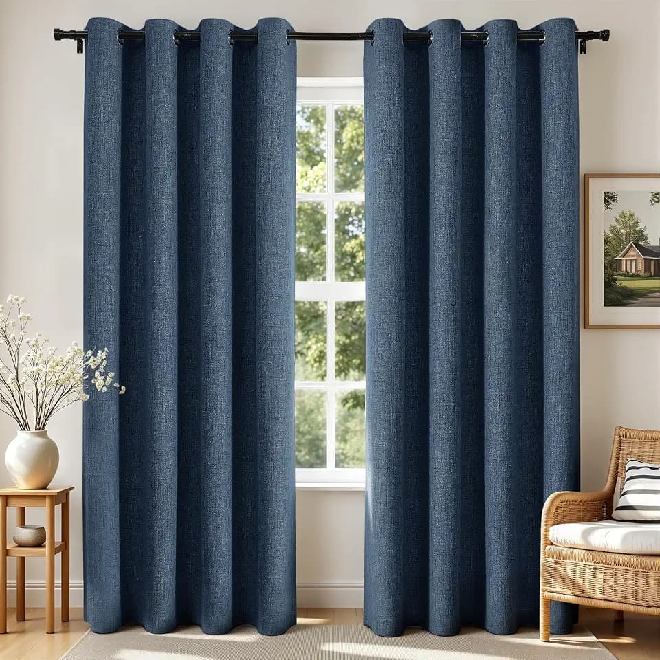 Joydeco Verdunkelungsvorhänge, 160 cm lang, 2 Paneele, Burgrot, Raumverdunkelungsvorhänge für Schlafzimmer, 100% verdunkelnde, strukturierte Thermovorhänge, Sichtschutz, 2 Paneele Set (B 132 x L 160