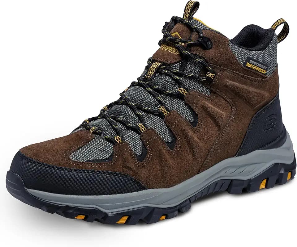 Skechers Men's USA Rickter - Branson Mid Top Waterproof Lace Up Hiker Boot