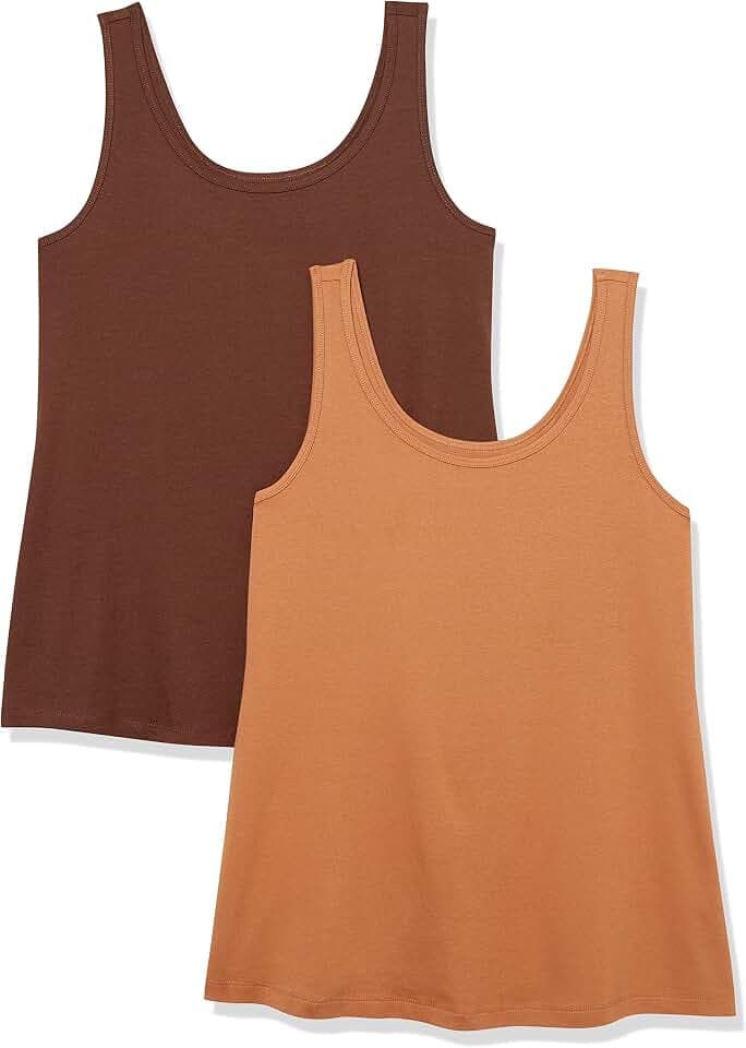 Amazon Essentials Damen Tank Top aus Baumwolle-Modal in Großen Größen, Multi-Packs