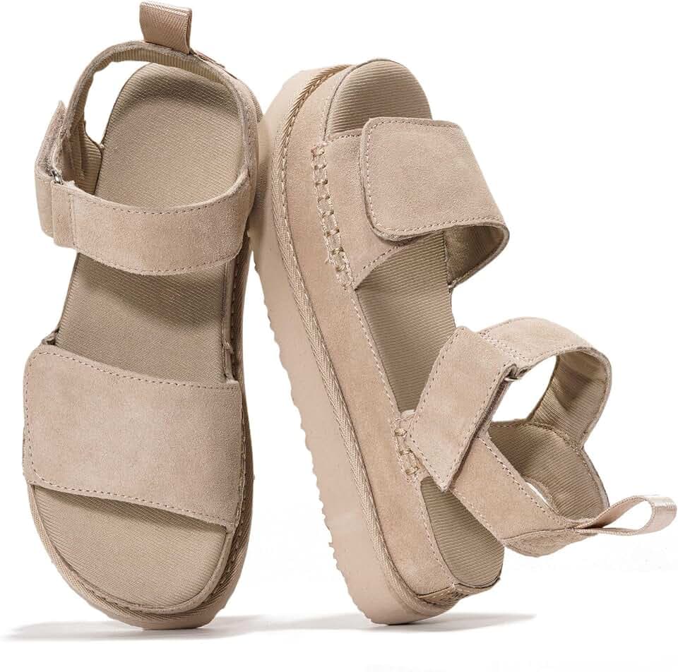 Project Cloud 100% Genuine Leather Platform Sandals & Slides for Women