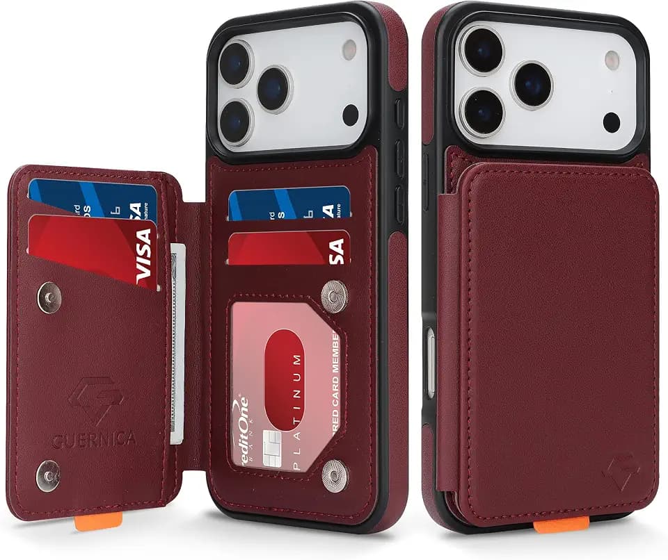 GUERNICA for iPhone 18 Pro/iPhone 17 Pro (6.3") Case Wallet Wine Red