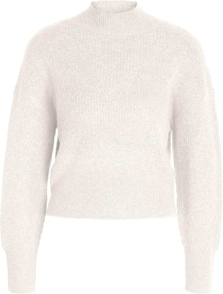 Noisy May Damen Nmnella L/S High Neck Crop Knit FWD Noos Strickpullover
