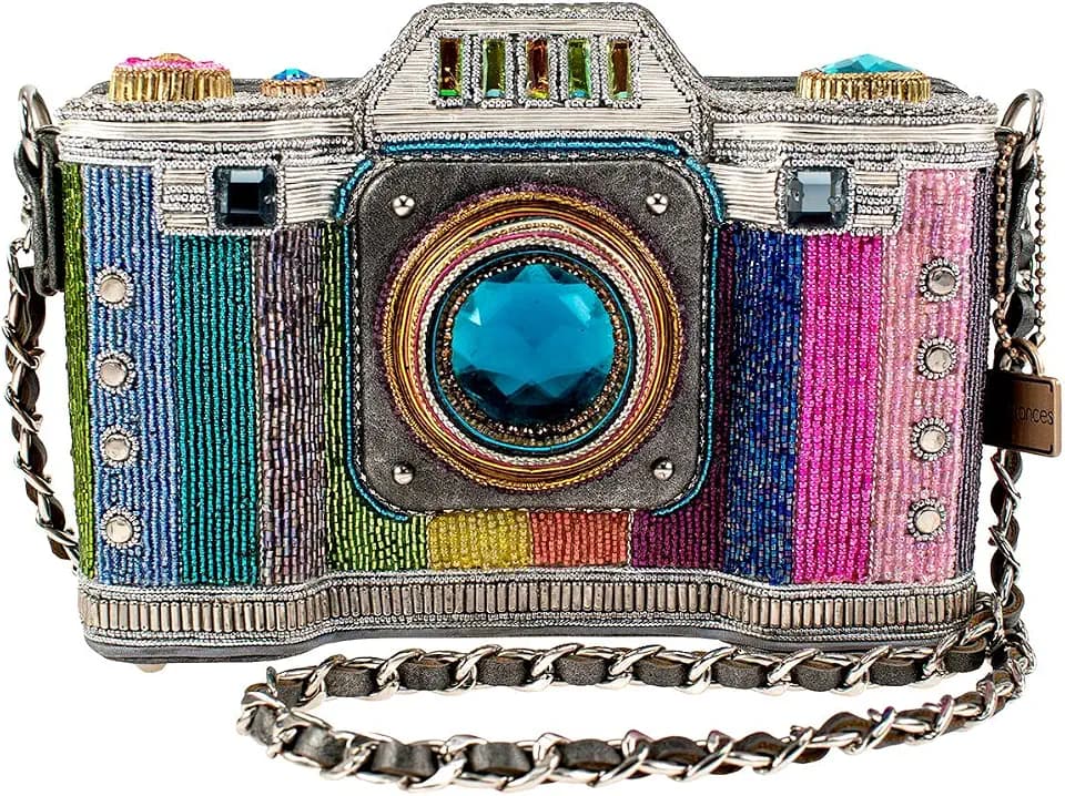 Mary Frances Life in Color Beaded Camera Crossbody Handbag, Multicolor