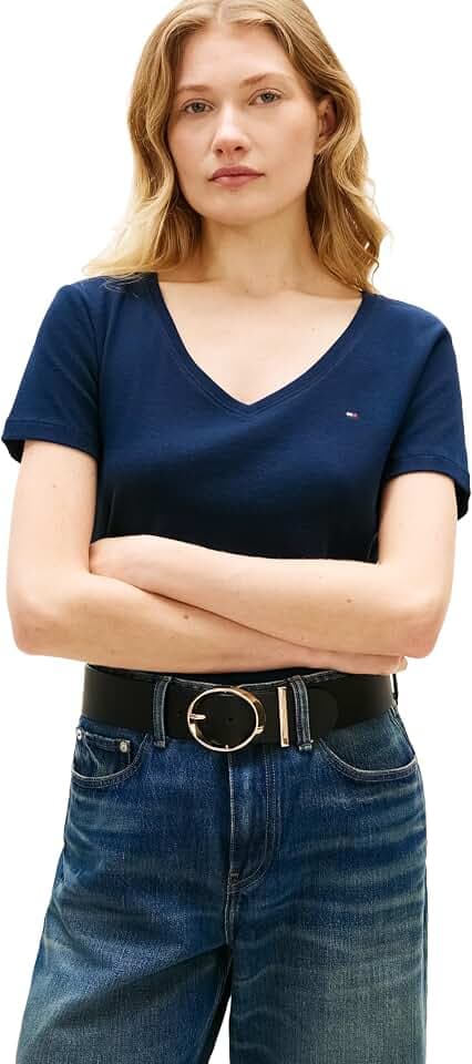 Tommy Hilfiger Women's Basic Short Sleeve Cotton V-Neck T-Shirt
