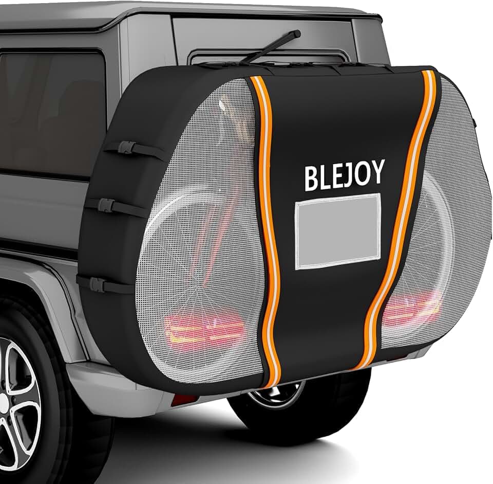 600D Bike Cover for Transport on Rack - Waterproof Outdoor Bicycle Cover Heavy Duty for 1 or 2 Bikes, with Three Straps and Reflective Strips for Car, SUV, RV Travel