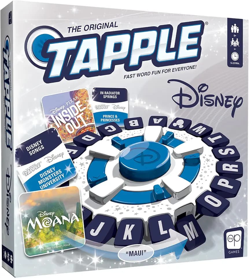 The Original TAPPLE Disney Edition, Fast-Paced Family Trivia Word Game, Choose a Disney-Themed Category & Race Against The Timer to be The Last Player, Travel-Friendly Party Game, Officially Licensed