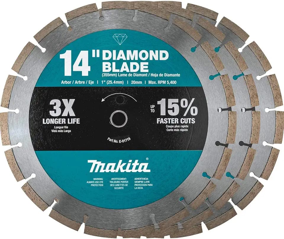 Makita B-69646 14" Diamond Blade, Segmented, General Purpose, Contractor 3/Pk