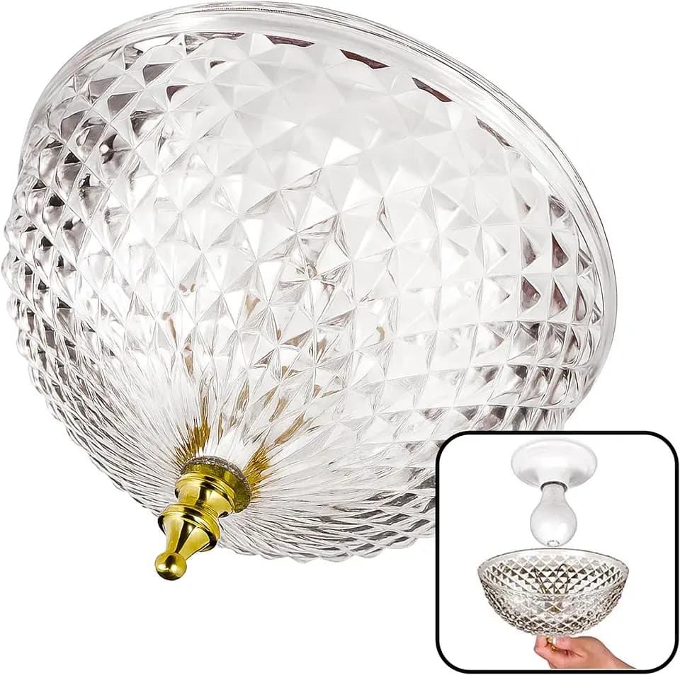 Evelots Clip-On Light Shade for Ceiling Bulbs & Lamps, Diamond-Cut Acrylic