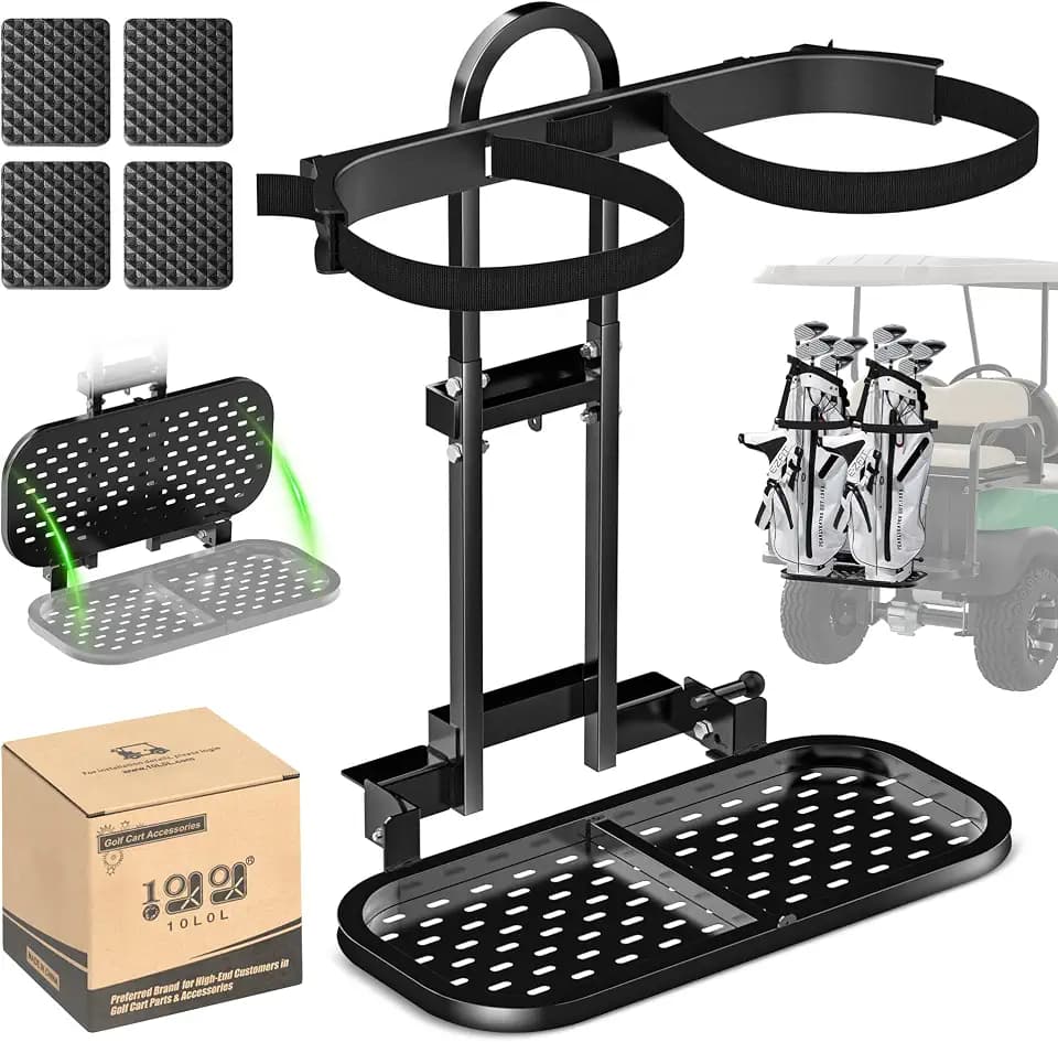 10L0L Universal Foldable Golf Cart Rear Seat Bag Holder