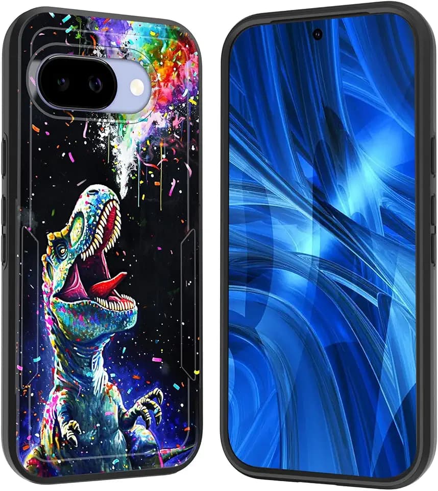 for Pixel 10a Case,[Military Grade Drop Tested] Heavy-Duty Tough Rugged Shockproof Protective Case for Google Pixel 10a 6.3 inch 2026,Colorful Dinosaur